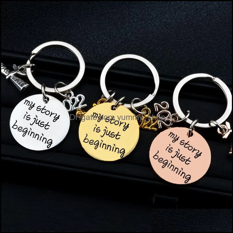 class of 2022 graduate gift stainless steel key party favor chain crossborder supply three colors can be wholesale