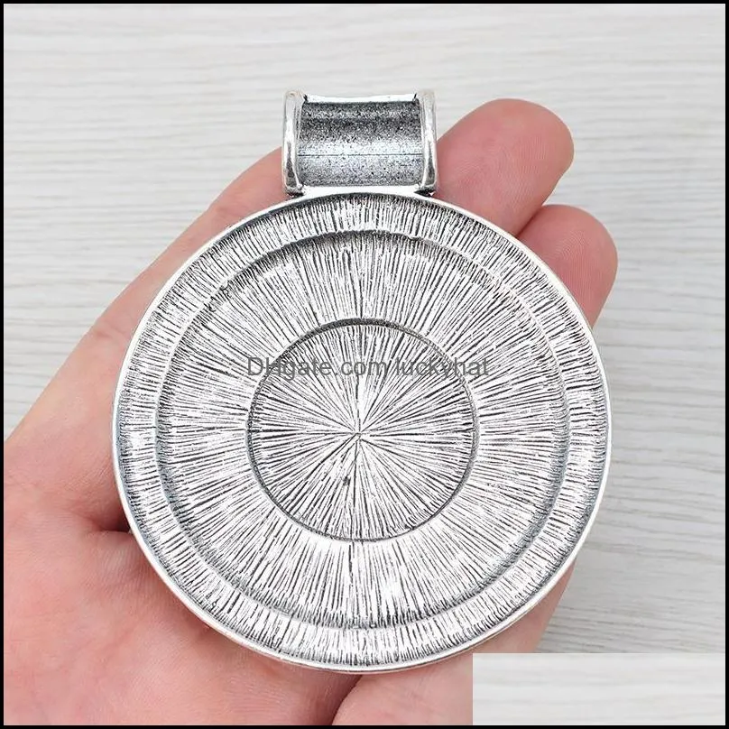 pendant necklaces x silver color boho bohemia tribal large big round medallion charms pendants for necklace jewelry making findings