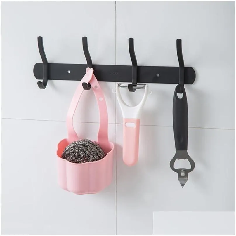 kitchen sink drain rack soap sponge holder hanging storage basket for bathroom adjustable faucet holder kitchen accessories