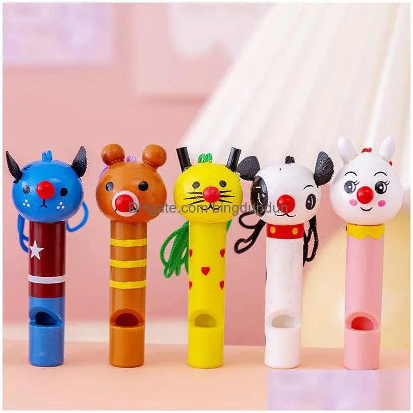 cute multicolor wooden whistles kids birthday party favors decoration baby shower noice maker toys goody bags pinata gifts