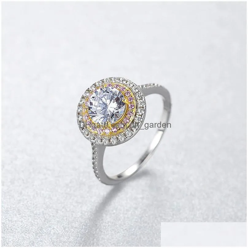 cluster rings czcity 925 sterling silver for women wedding engagement fine jewelry fashion colorful round cz promise anel christmas