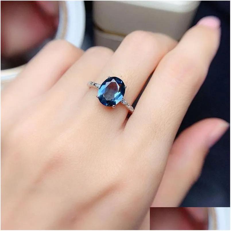 cluster rings moonrocy trendy cubic zirconia blue crystal wedding cz oval silver color jewelry womes girls gift drop wholesale