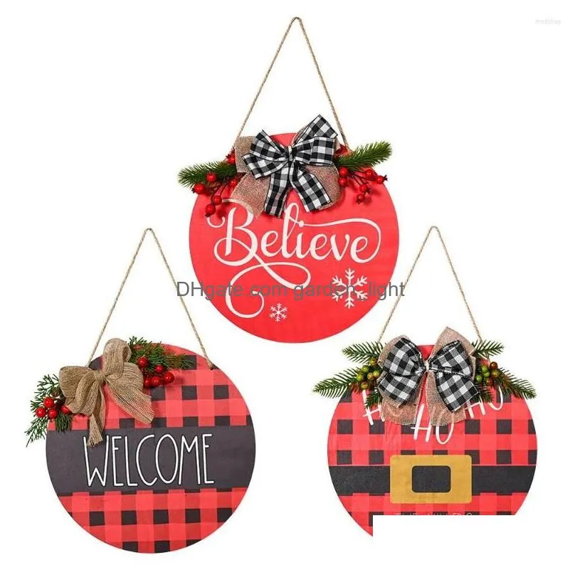 christmas decorations 1pc year 2022 wooden door hanging sign tree ornament decoration for home pendant navidad gift