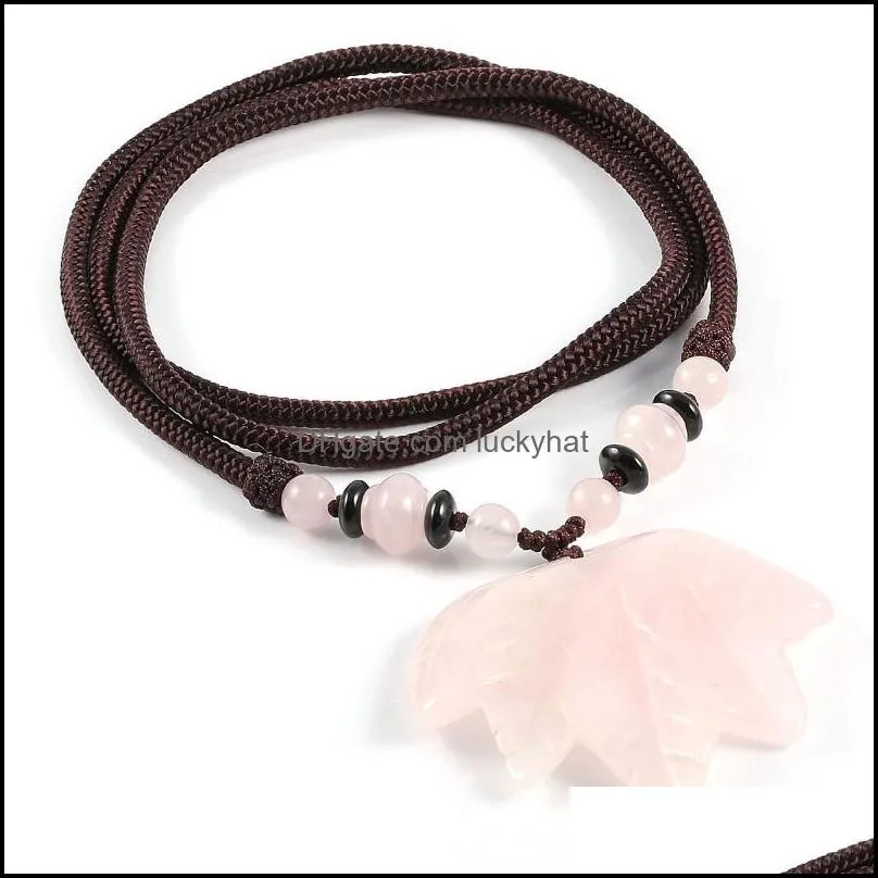 pendant necklaces wholesale natural stone necklace female long chain jewelry fashion agates crystal charms for womenpendantpendant