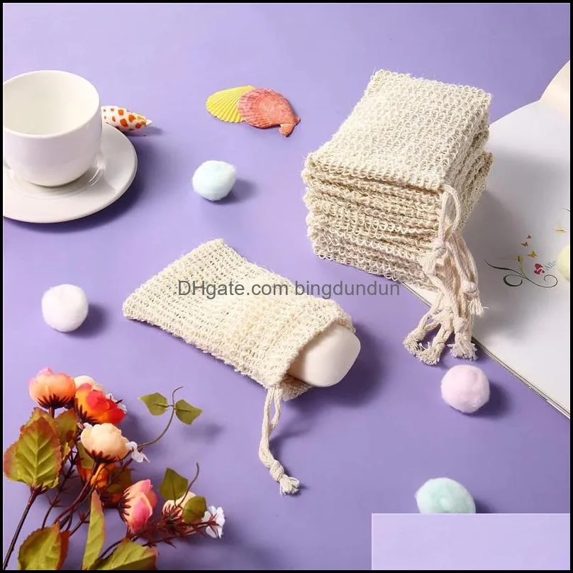 brushes soap bag making bubbles saver sack pouch storage drawstring bags skin surface cotton linen cleaning draw holder bath suppl 16