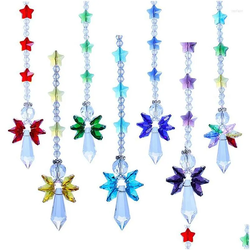 garden decorations h d 7pcs crystal glass guardian angel window sun catchers rainbow maker collection suncather gift home hanging