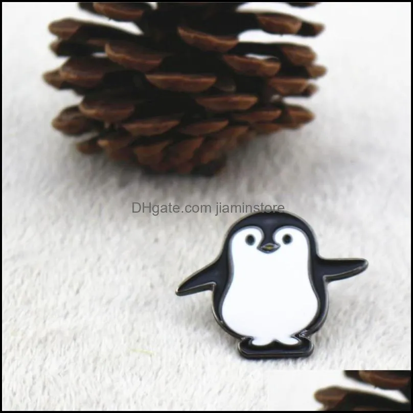 pin brooches harajuku alloy enamel kawaii white black penguin badges lapel pins safe brooch scarf cool boy women jewelry gifts 69 e3