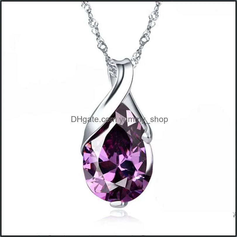 pretty necklaces pendants personalized crystal waterdop pendant for necklace amethyst charm jewelry high quality crystal necklaces