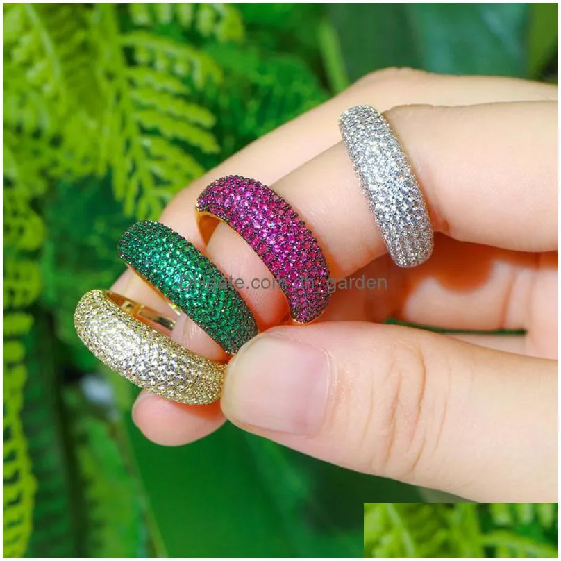 cluster rings pera brand design rose red green african cz 585 gold women adjustable cocktail party finger ring for ladies costume jewelry