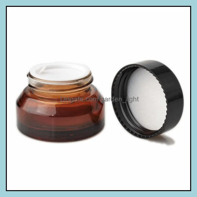  high quality glass jar cream bottles round cosmetic jars hand face cream bottle 15g30g50g jars with uv lid pp inner cover