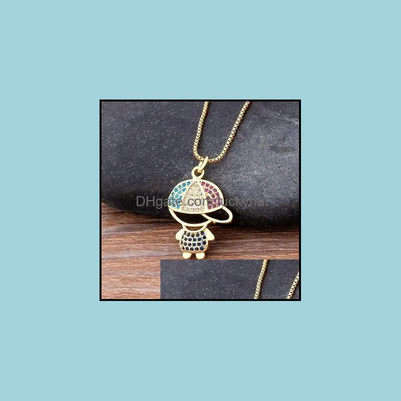 pendant necklaces fashion design girl boy women girls kids copper zircon chain necklace charm party birthday jewelry giftspendant