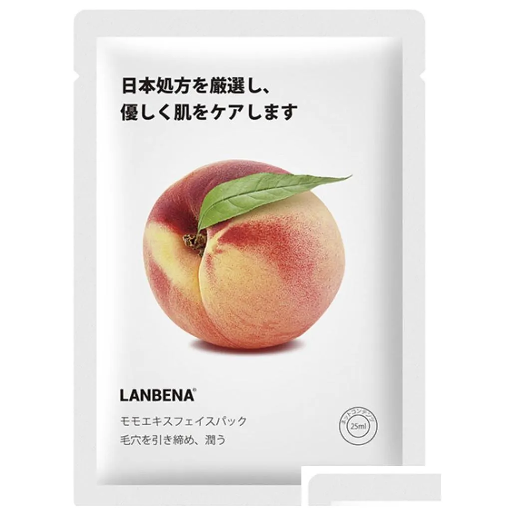 lanbena mask fruit facial mask plant skin care moisturizing oil control wrapped grape avocado honey bamboo tea grapefruit face sheet