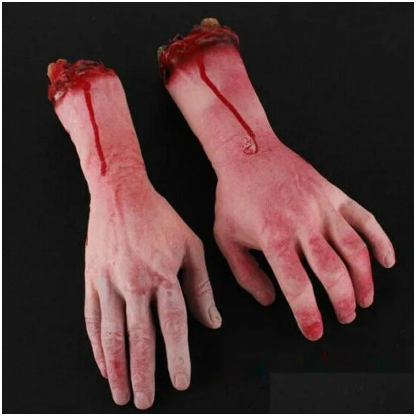 christmas decorations bloody horror scary halloween prop fake severed life size arm hand house 2223cm