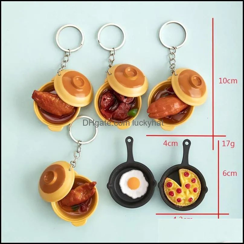 charms 1pc resin simulation food chicken pig trotter omelette pan pendant diy keychain jewelry making accessoriescharms