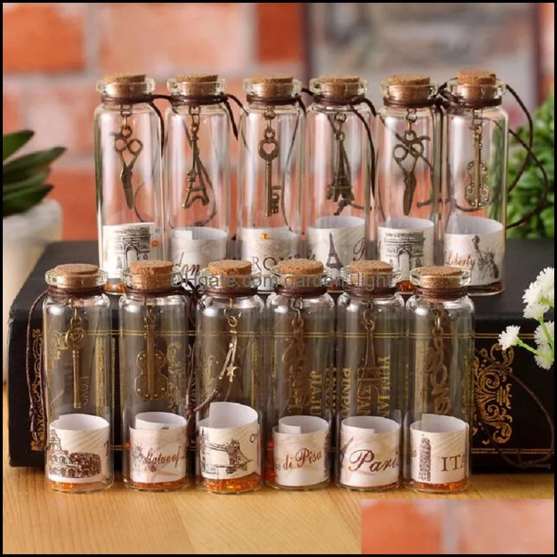 clear glass bottle with corks vintage vial glass jars pendant craft projects diy for keepsakes 20mm diameter12 pieces/box