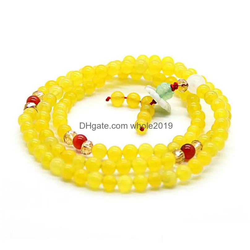 wholesale rosary bracelet buddhist 108 beads 6mm natural stone religious meditation tibetan prayer bracelets and necklace