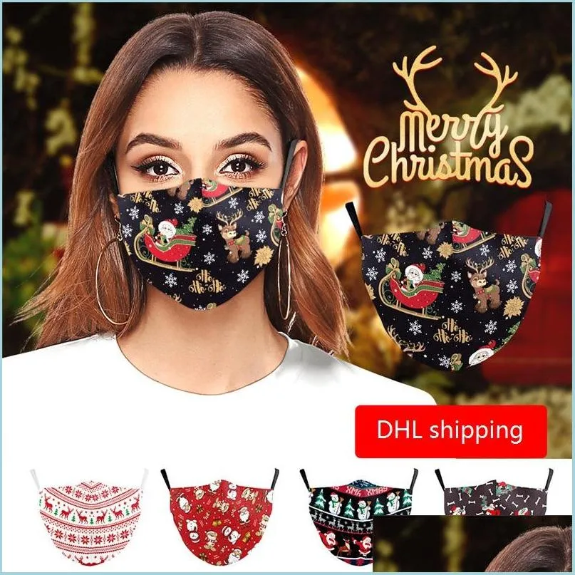 christmas face mask merry christmas santa snowman snowflake pattern face masks dustproof sunscreen washable men women face mask