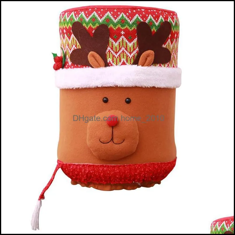 drinking bucket cartoon snowman dust cover christmas office home decorations santa claus elk water dispenser barrel cover
