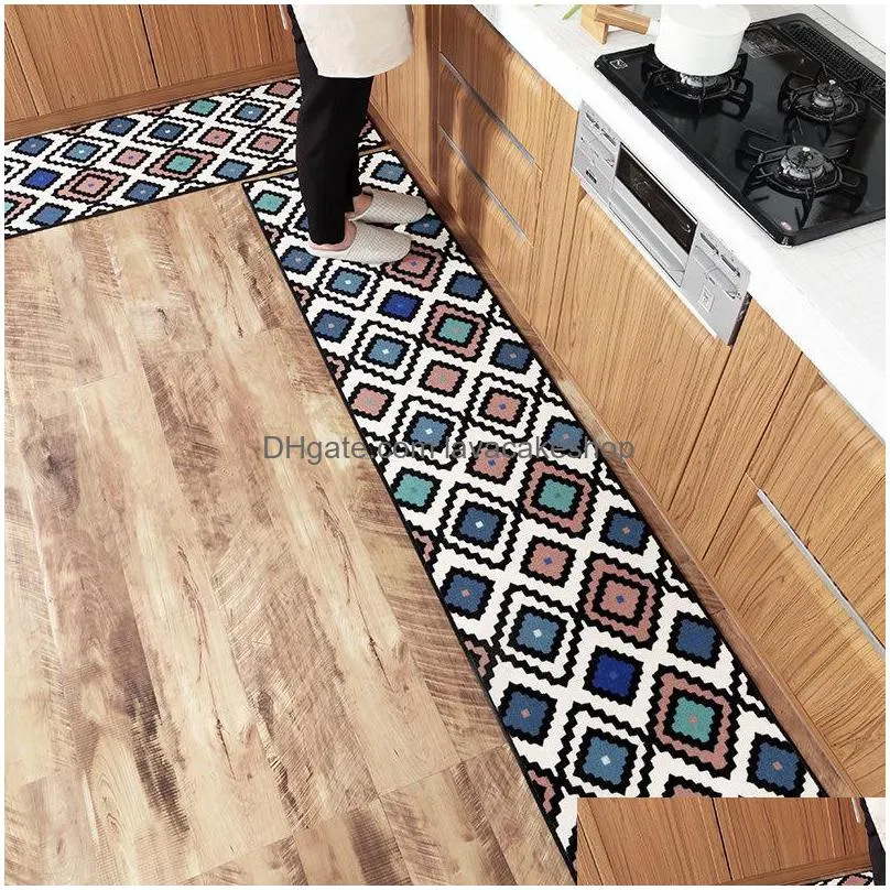 kitchen strip geometric floor mat carpet bathroom absorbent mat home door absorbent bedroom bathroom carpet set