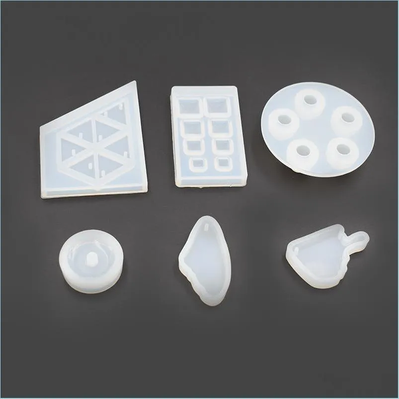 silicone mold diy resin jewelry making charms pendants necklace earring zipper pull crafts round beads triangle rectangle shaped silica