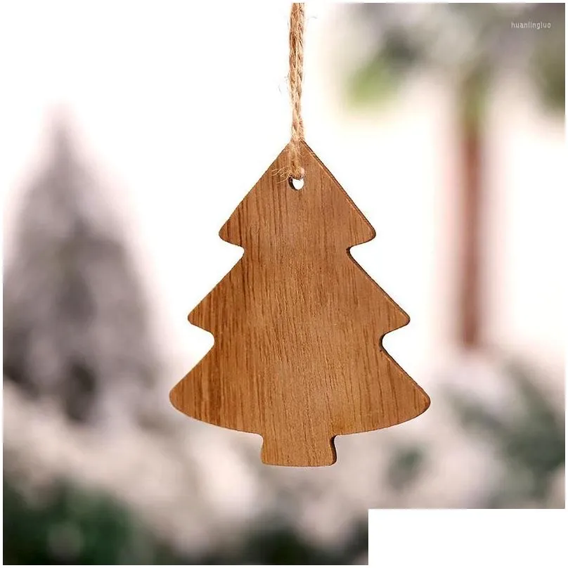 christmas decorations diy wooden craft gift tree home decoration arrangement wood color pendant ornament carving chips