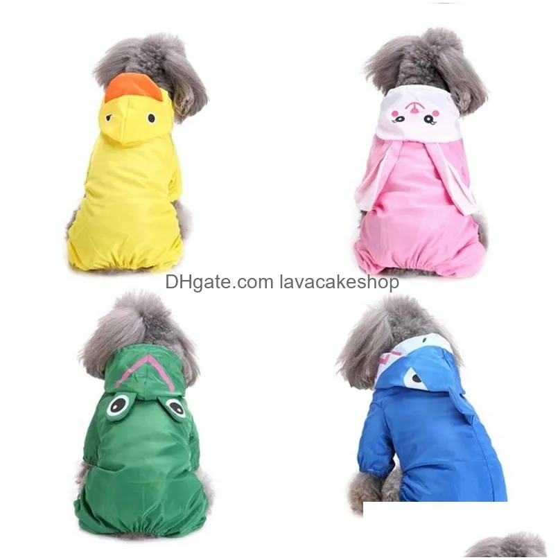 dog pet raincoat waterproof clothes solid dog clothes rain coat puppy overalls for dogs pets clothing t200328