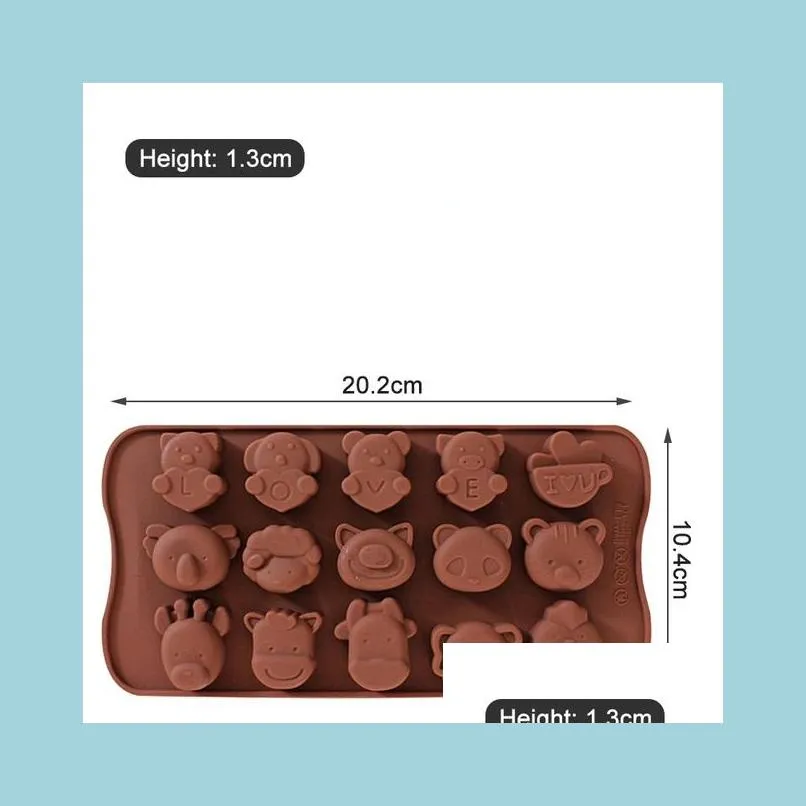 home kitchen gadget chocolate silicone mold 15well mini cartoon love bear baking cake decoration