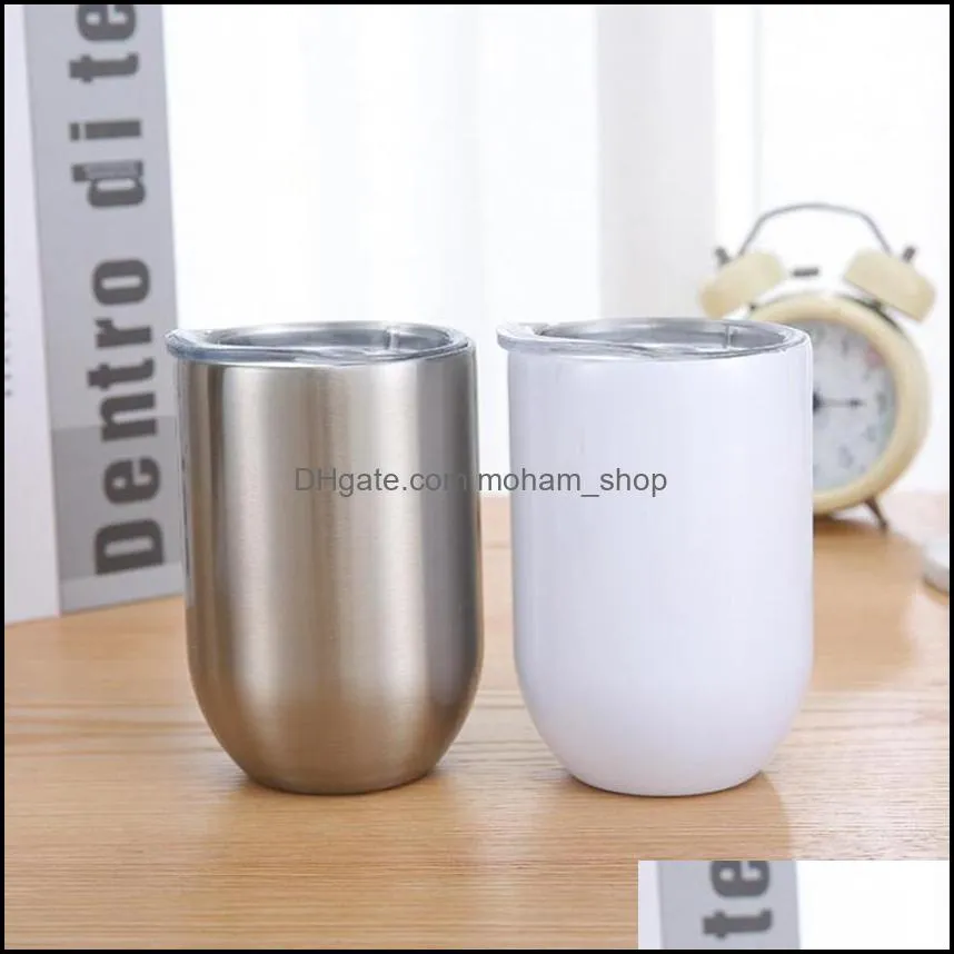 12oz blank sublimation wine tumblers egg cup wine glass double wall mugs stainless steel tumblers with lid sea ship cyz3108