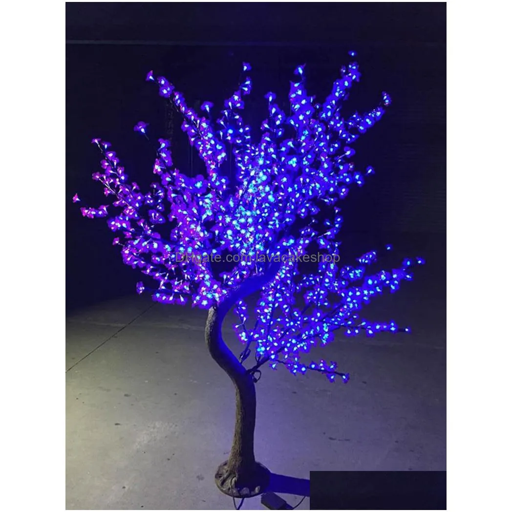 1.5m 576leds shiny led cherry blossom christmas tree lighting waterproof garden landscape decoration lamp for wedding party