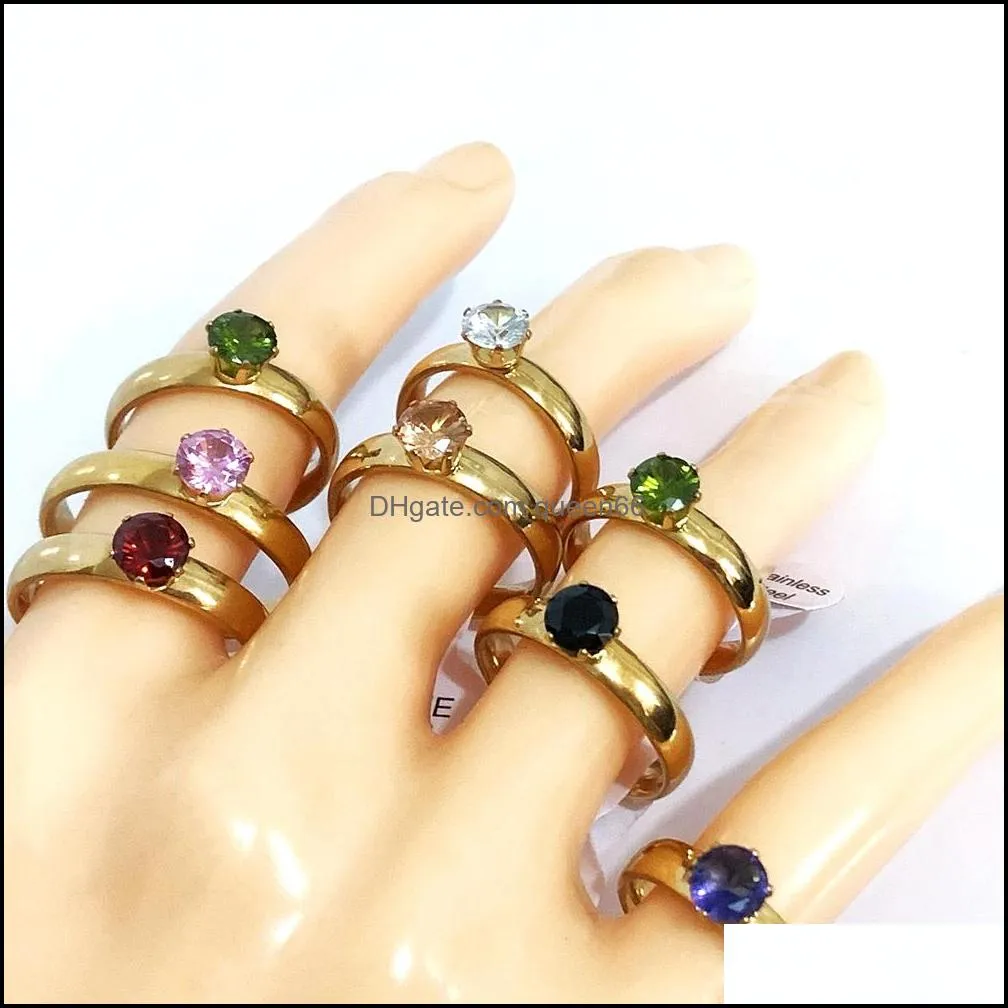 bulk lots 30pcs gold colour rhinestone rings mix zircon for women fashion elegant loves gifts verlobungring jewelry wholesale