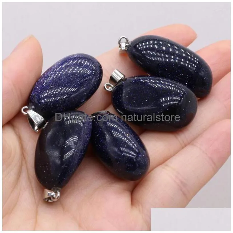 pendant necklaces natural irregular stone pendants polished blue sand necklace accessories for jewelry making bracelet crystal charms