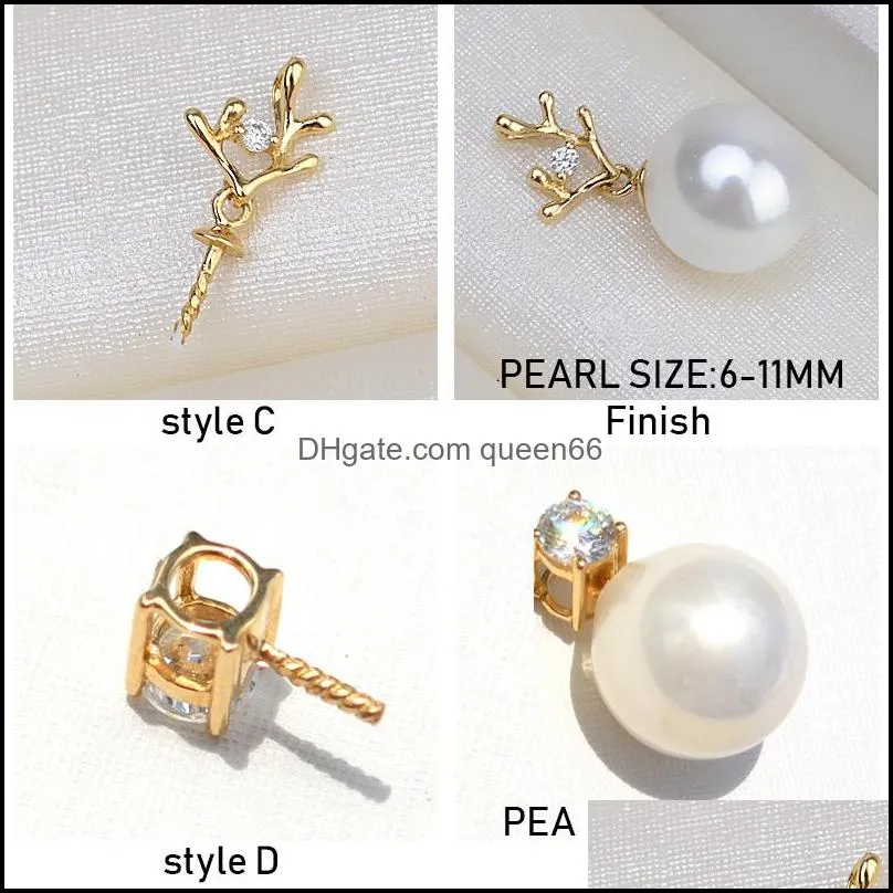 wholesale 18k gold pearl pendant settings pearl necklace settings au750 diy pearl necklace women fashion jewelry wedding gift