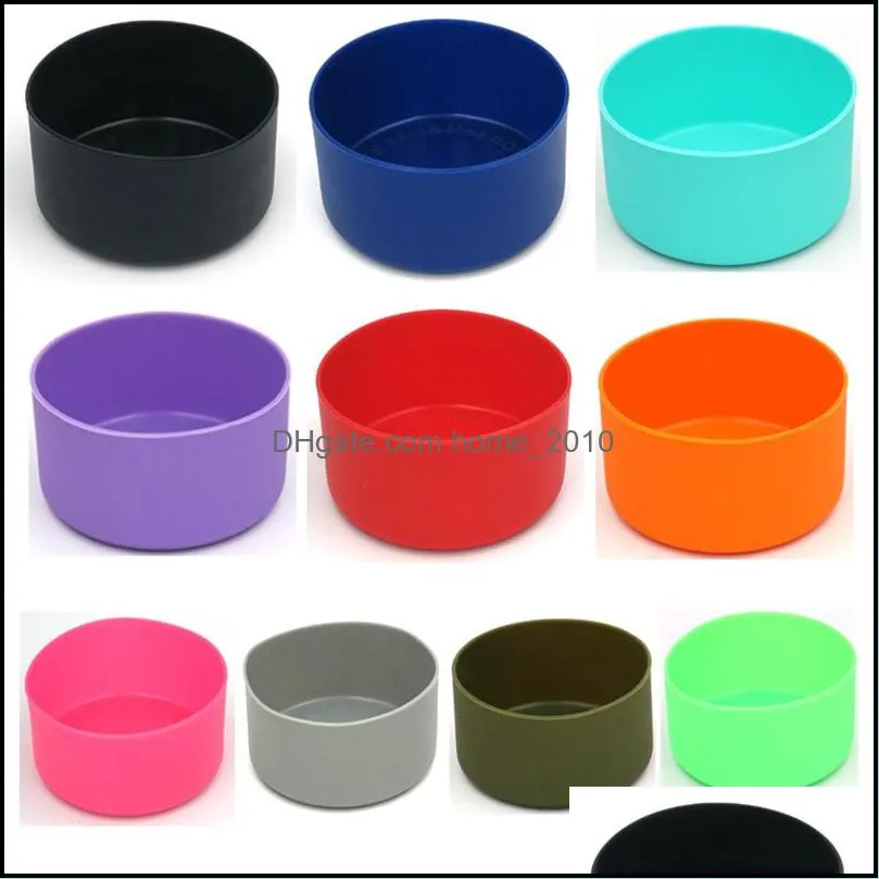 water bottle silicone sleeve cover soft silicone flask wide mouth vacuum water bottle bottom cover travel pet bowl for dog cat food