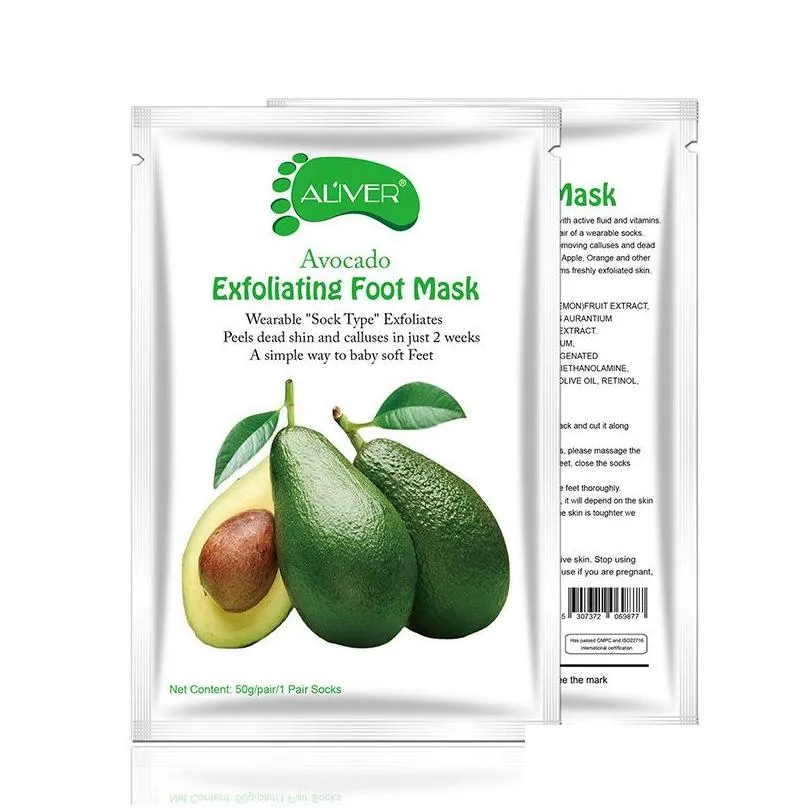  lemon aloe exfoliating foot mask silicone heel cover socks peel off remove dead skin foot care foot spa treatments