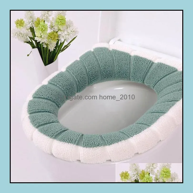 universal warm soft washable toilet seat cover mat set for home decor closestool mat seat case toilet lid cover accessories