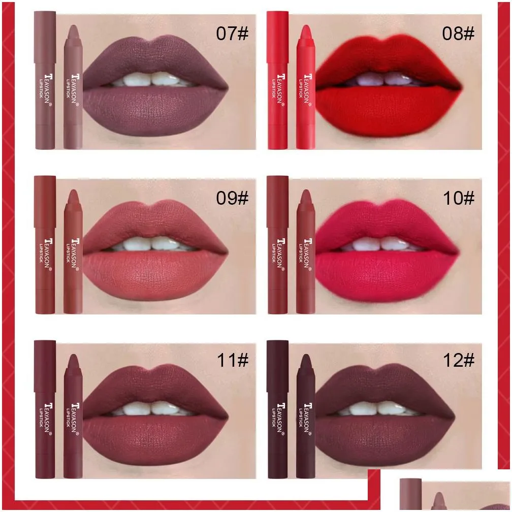 12 colors makeup matte lipstick waterproof long lasting lip stick sexy red pink velvet nude lipsticks woman cosmetics lip gloss