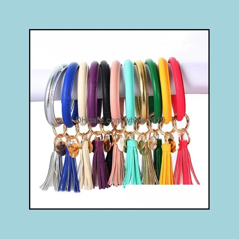 key chain personalized leather wristlet keychain bracelet bracelets bangle keyring lightweight tassel o shape keyfob q7fz