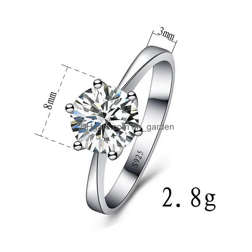 cluster rings fashion s925 stamped silver color women wedding ring jewelry plated high quality simple crystal cz