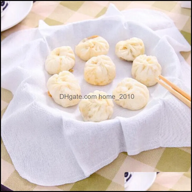 kitchen cotton yarn steamer cloth nonstick steamed dumplings cloth steamer gauze breathable food stuffed bun steamed mat