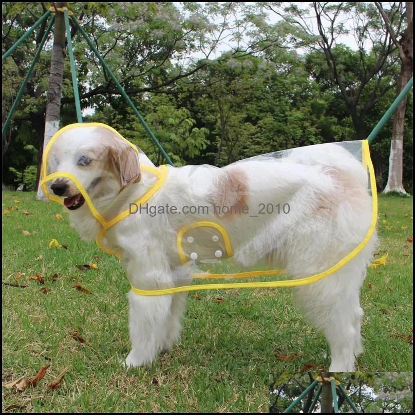 waterproof dog raincoat hood transparent pet dog puppy rain coat cloak costumes clothes cat dogs pet supplies