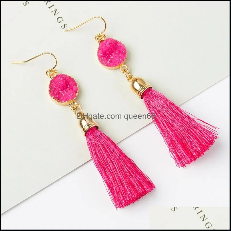 european and american fashion tassel earrings for women vintage ethnic drop dangle boho drusy earrings party eardrop accessories