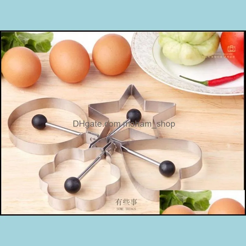 thickening stainless steel mold five pointed star love heart shaped fried egg mould kitchen practical gadget diy pad11104