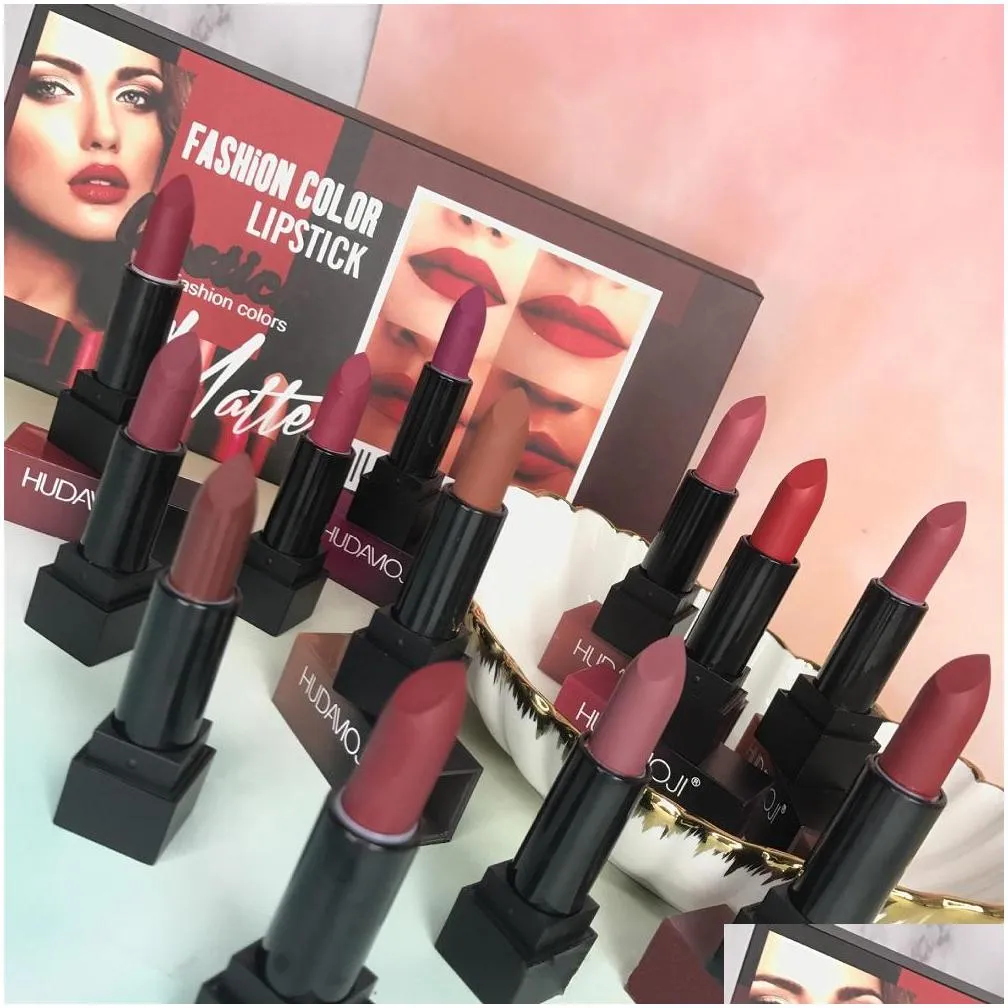 makeup famous barand 12pcs set matte lipstick 12color lip gloss make up cosmetic lips kit