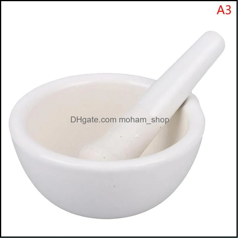 60/80/100mm mortar and pestle spice crusher ceramic bowl hard food kitchen tool vanilla spice tea garlic grinder