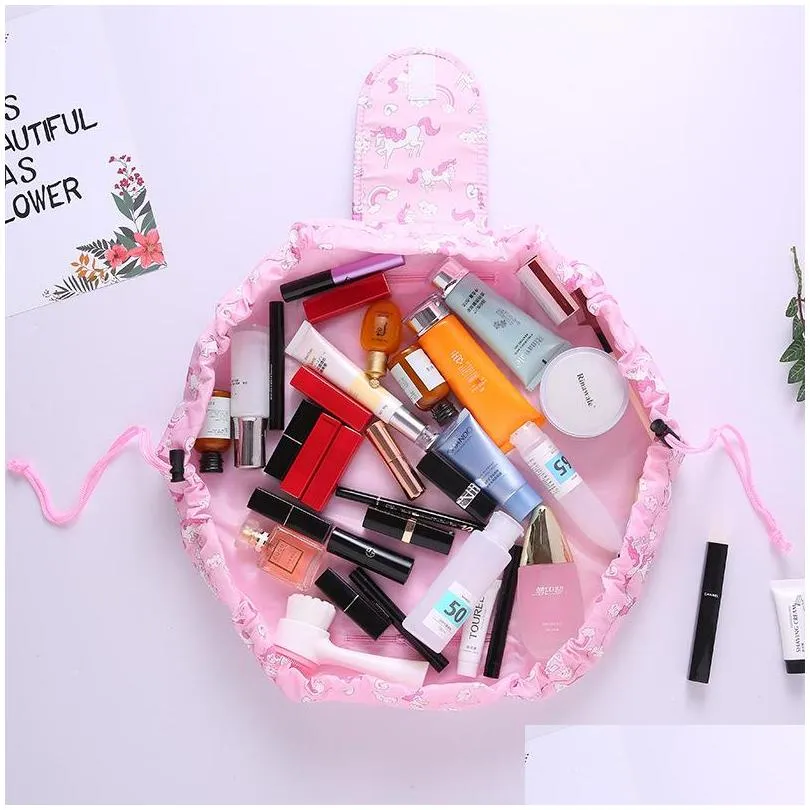 women cometic bag big capacity sdrawstring make up bag travel pouch women sundries storage bags without logo korea trend 10 colors