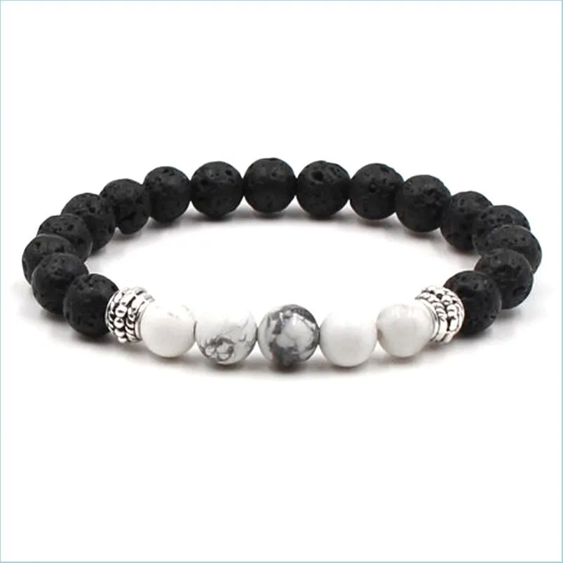 fashion volcanic lava rock bracelets for women men jewelry yoga beads natural stone  oil diffuser bracelet bangle gifts g112s