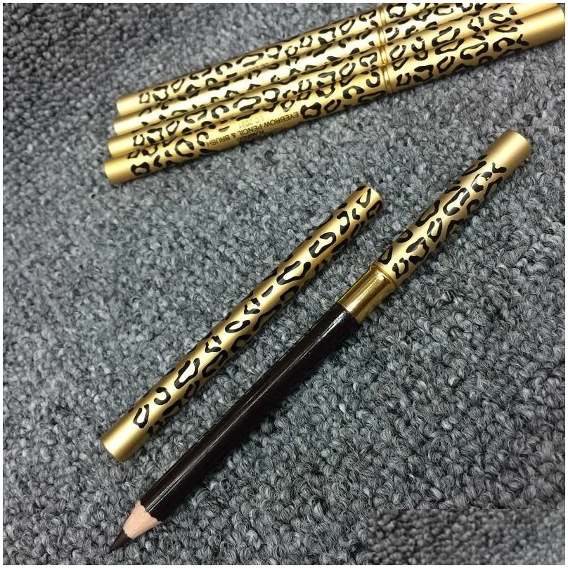  arrivals makeup leopard grain eyebrow pencil waterproof professional makeup eyebrow pencil brush black dhs 