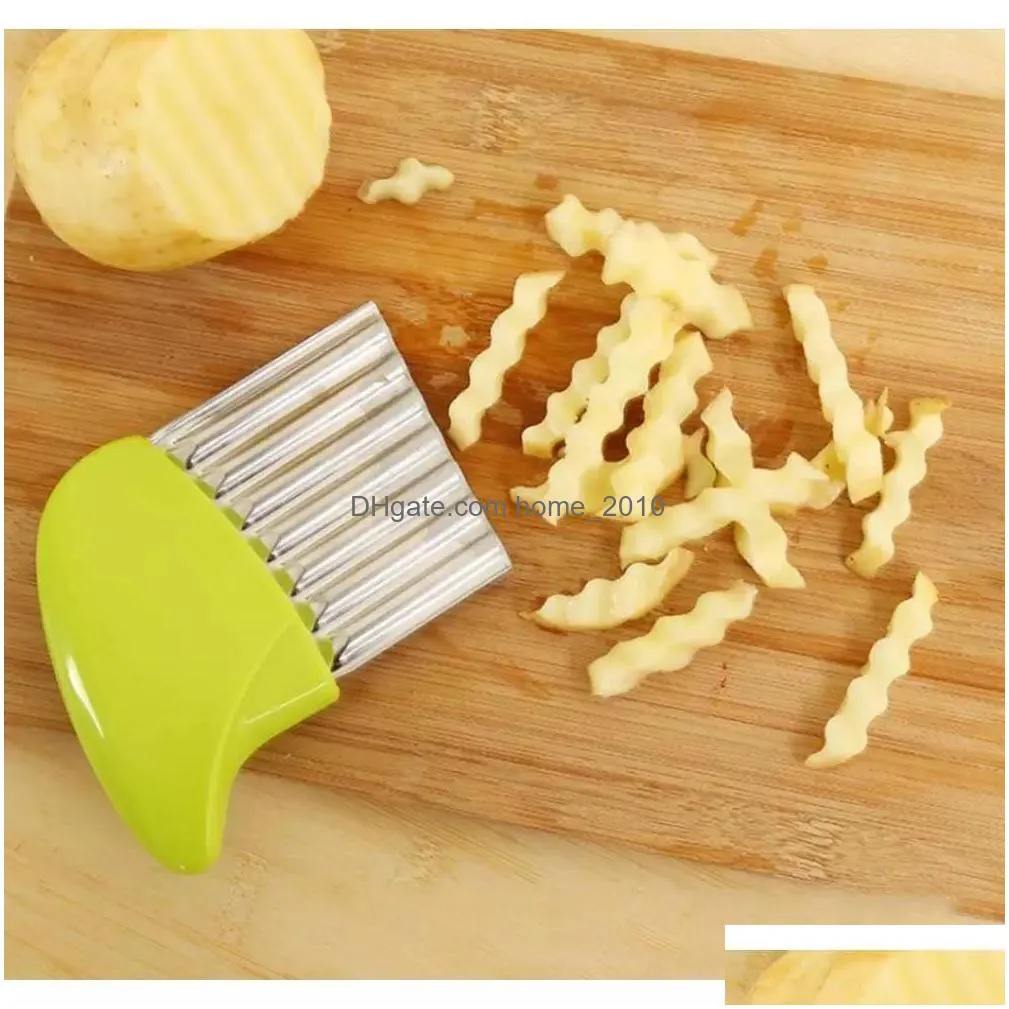 fruit vegetable tools stainless steel wave cutter potato carrot vegetable slicer crinkle inventory wholesale