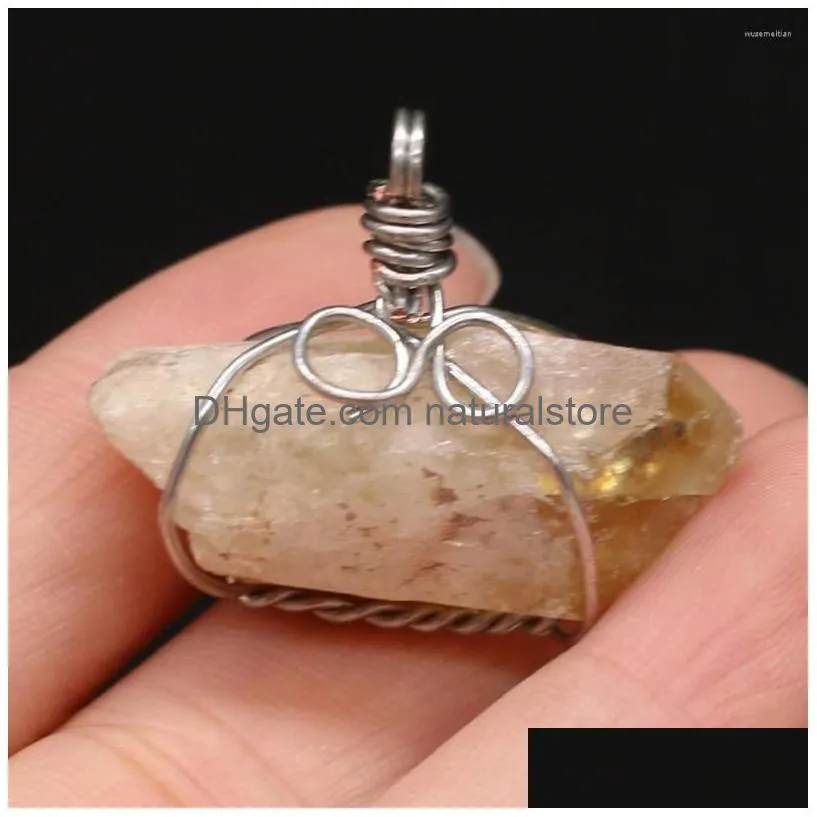 pendant necklaces natural semiprecious stone crystal bud winding for jewelry making diy elegant necklace bracelet accessories