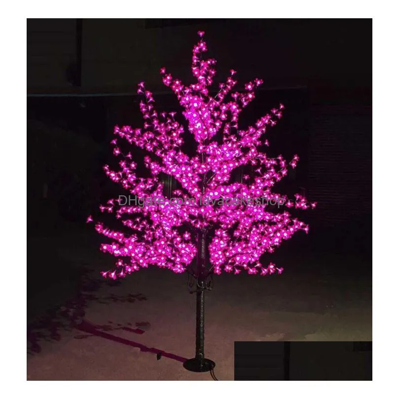 shiny led cherry blossom christmas tree lighting waterproof garden landscape decoration lamp for wedding party christmas supplies